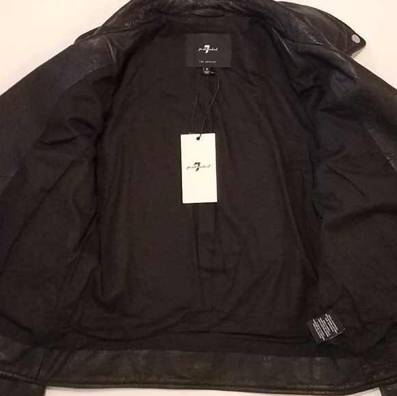 7 For All Mankind Leather Motorcycle Jacket - Picture 9 of 14